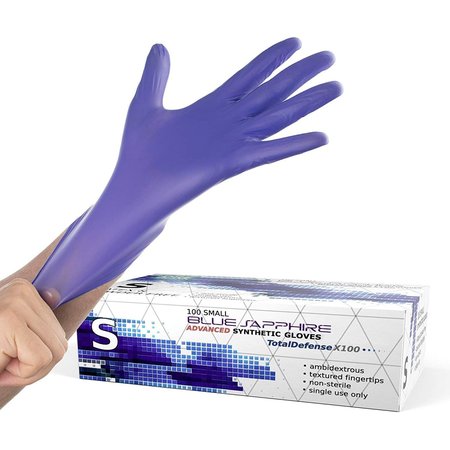 DRE HEALTH Nitrile Disposable Gloves, Nitrile, S, 100 PK DRECSGB01-S-SYN-NITRILE-100PK